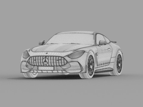 Mercedes Benz AMG GT63 2024 HQ interior 3D Model