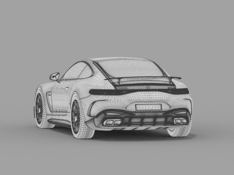 Mercedes Benz AMG GT63 2024 HQ interior 3D Model