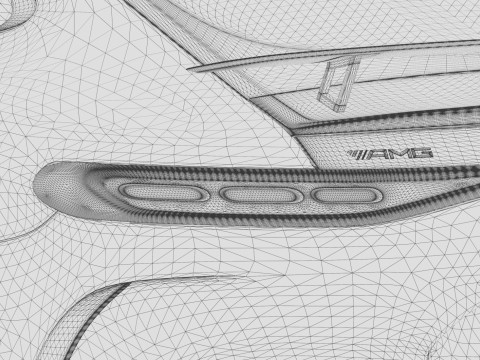 Mercedes Benz AMG GT63 2024 HQ interior 3D Model