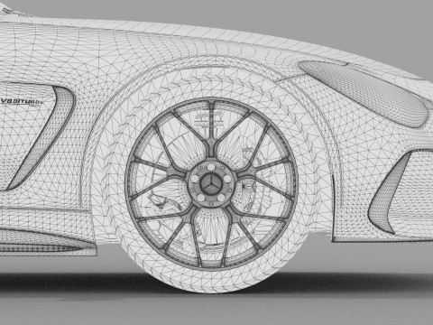 Mercedes Benz AMG GT63 2024 HQ interior 3D Model