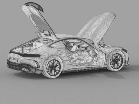 Mercedes Benz AMG GT63 2024 HQ interior 3D Model