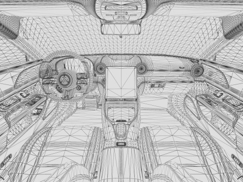 Mercedes Benz AMG GT63 2024 HQ interior 3D Model