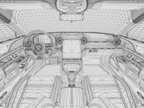 Mercedes Benz AMG GT63 2024 HQ interior 3D Model