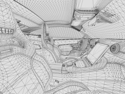 Mercedes Benz AMG GT63 2024 HQ interior 3D Model