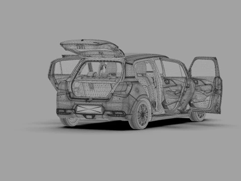 Suzuki Swift 2024 HQ interior 3D Model