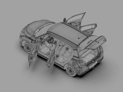 Suzuki Swift 2024 HQ interior 3D Model