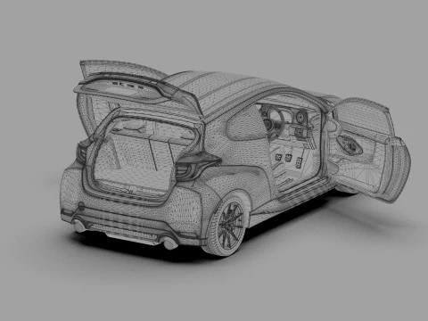 Toyota GR Yaris 2024 HQ interior 3D Model