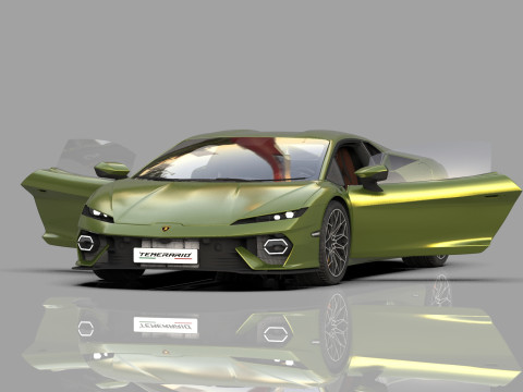 Lanbroghini Temerario 2024 HQ interior 3Dモデル
