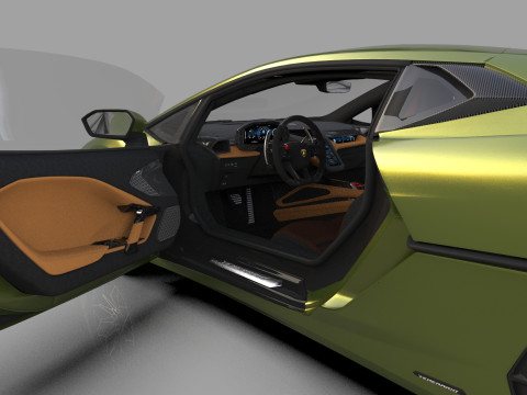 Lanbroghini Temerario 2024 HQ interior 3Dモデル