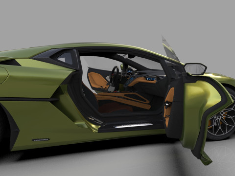 Lanbroghini Temerario 2024 HQ interior 3Dモデル