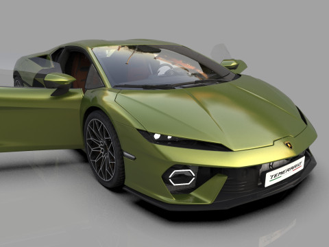 Lanbroghini Temerario 2024 HQ interior 3Dモデル