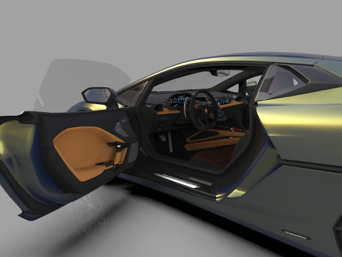 Lanbroghini Temerario 2024 HQ interior 3Dモデル