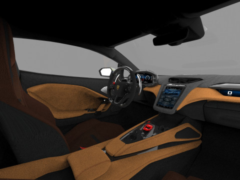 Lanbroghini Temerario 2024 HQ interior 3Dモデル