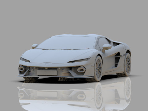 Lanbroghini Temerario 2024 HQ interior 3Dモデル