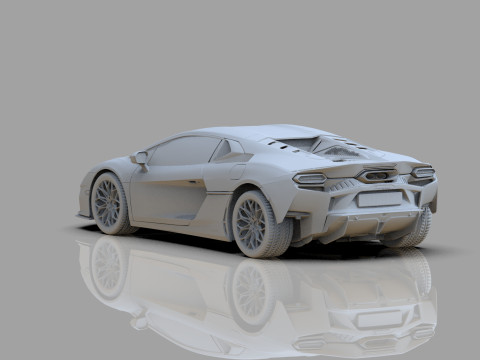Lanbroghini Temerario 2024 HQ interior 3Dモデル