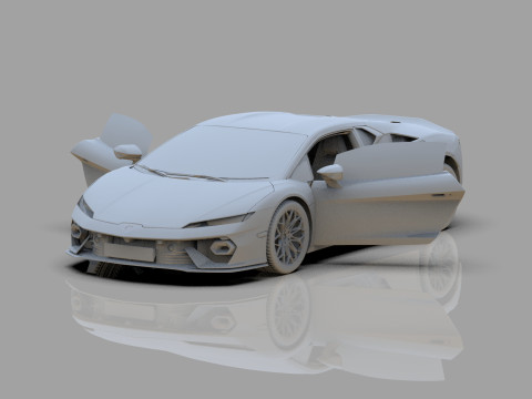 Lanbroghini Temerario 2024 HQ interior 3Dモデル