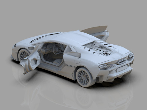 Lanbroghini Temerario 2024 HQ interior 3Dモデル