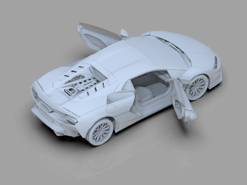 Lanbroghini Temerario 2024 HQ interior 3Dモデル