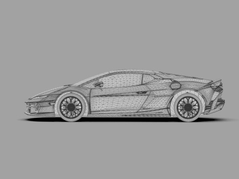 Lanbroghini Temerario 2024 HQ interior 3Dモデル