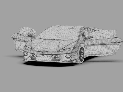 Lanbroghini Temerario 2024 HQ interior 3Dモデル