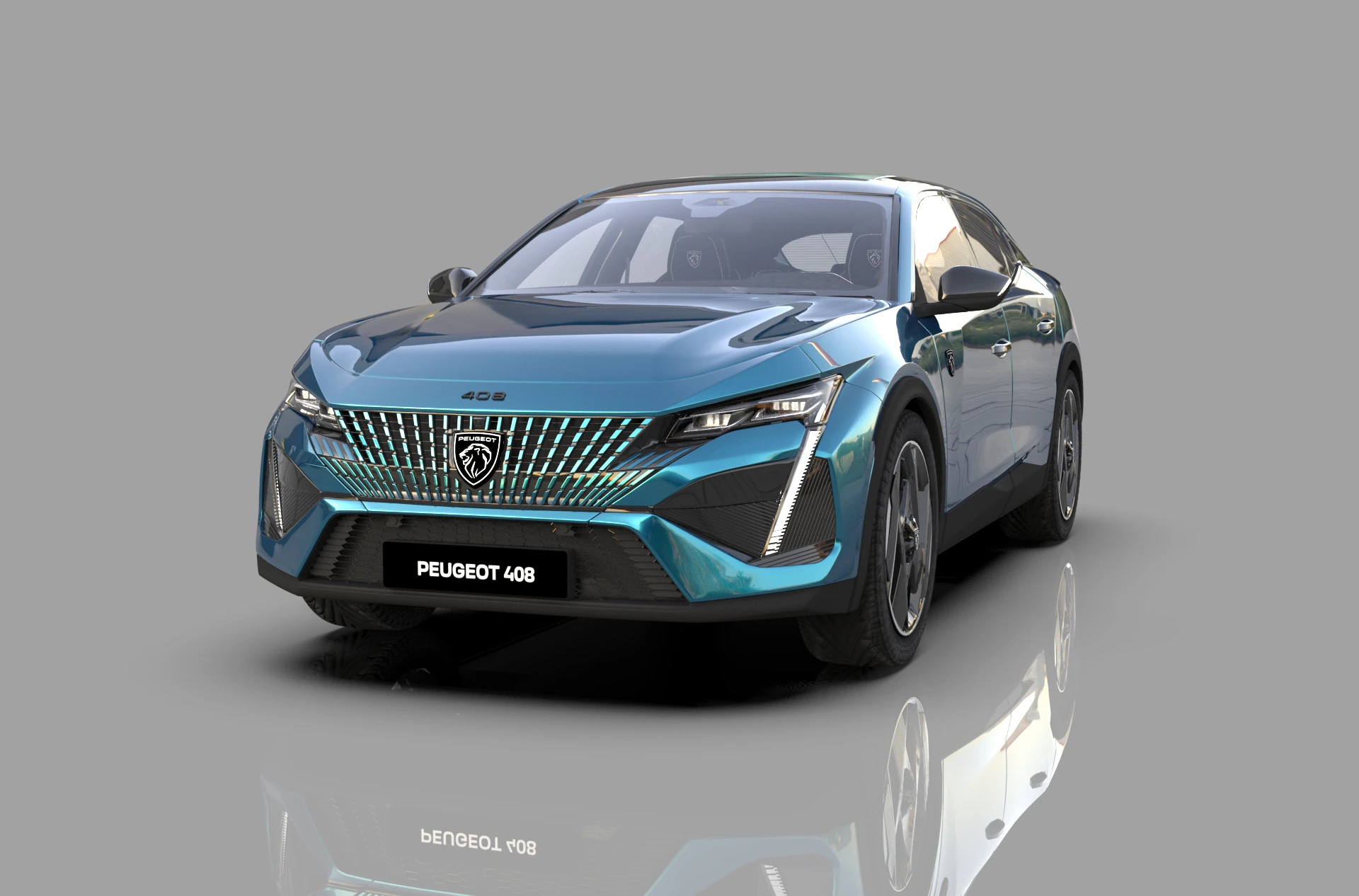 Peugeot 408 cross 2023 HQ interior 3D Model .c4d .max .obj .3ds .fbx .stl .blend 