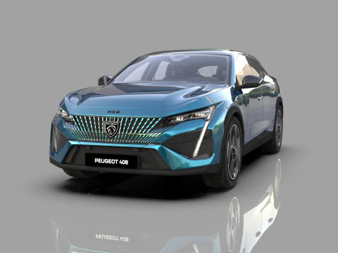 标致 408 cross 2023 HQ 内饰 3D 模型