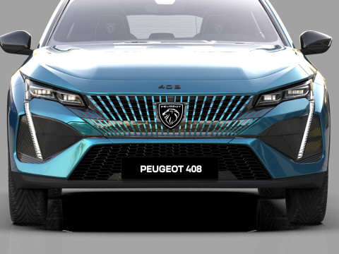 Peugeot 408 cross 2023 HQ interior 3D Model