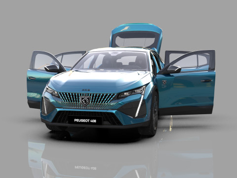 Peugeot 408 cross 2023 HQ interior 3D Model