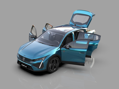 Peugeot 408 cross 2023 HQ interior 3D Model
