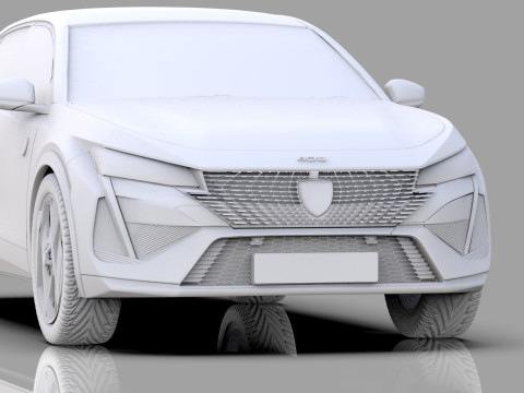 Peugeot 408 cross 2023 HQ interior 3D Model