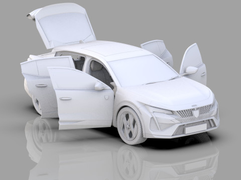 Peugeot 408 cross 2023 HQ interior 3D Model