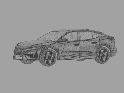 Peugeot 408 cross 2023 HQ interior 3D Model