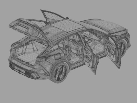 Peugeot 408 cross 2023 HQ interior 3D Model