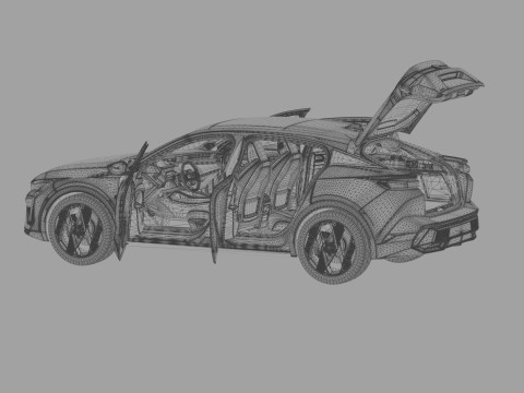 Peugeot 408 cross 2023 HQ interior 3D Model