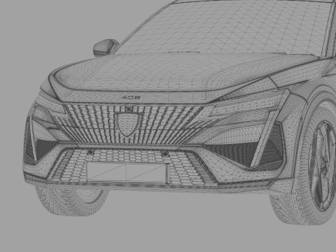 Peugeot 408 cross 2023 HQ interior 3D Model