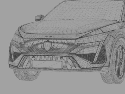 Peugeot 408 cross 2023 HQ interior 3D Model