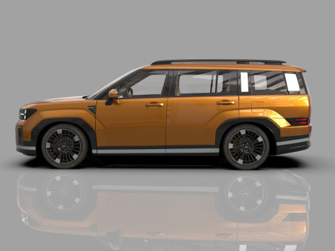 Hyundai Santa Fe Hybrid 2024 HQ interior 3D मॉडल