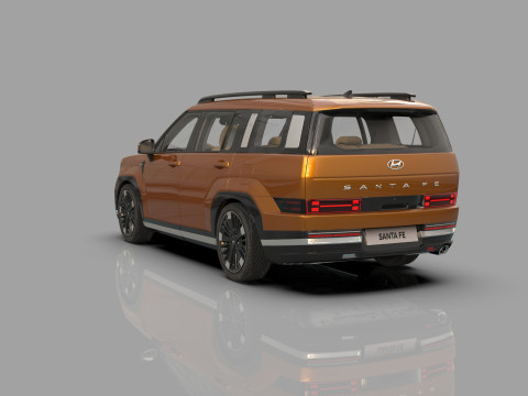 Hyundai Santa Fe Hybrid 2024 HQ interior 3D मॉडल