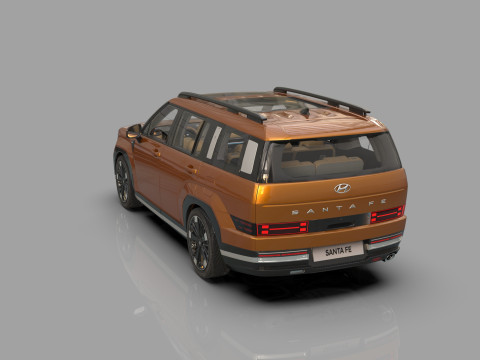 Hyundai Santa Fe Hybrid 2024 HQ interior 3D मॉडल