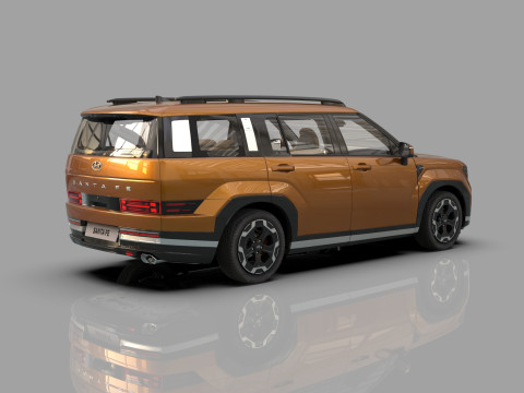 Hyundai Santa Fe Hybrid 2024 HQ interior 3D मॉडल