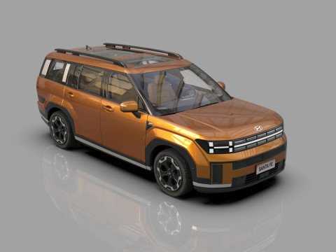 Hyundai Santa Fe Hybrid 2024 HQ interior 3D मॉडल