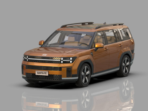 Hyundai Santa Fe Hybrid 2024 HQ interior 3D मॉडल