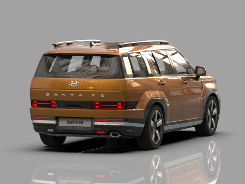 Hyundai Santa Fe Hybrid 2024 HQ interior 3D मॉडल