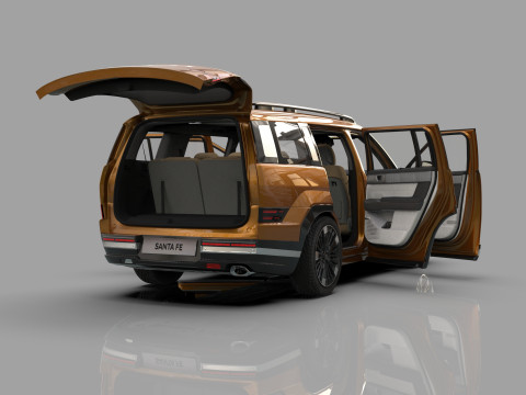 Hyundai Santa Fe Hybrid 2024 HQ interior 3D मॉडल