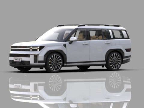 Hyundai Santa Fe Hybrid 2024 HQ interior 3D मॉडल