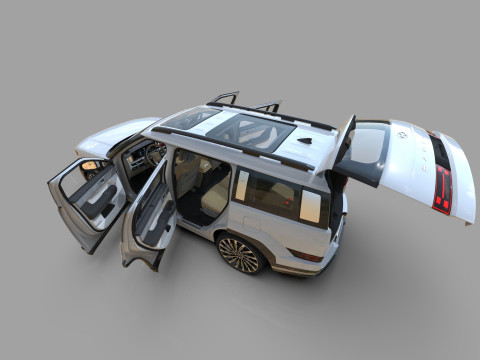 Hyundai Santa Fe Hybrid 2024 HQ interior 3D मॉडल