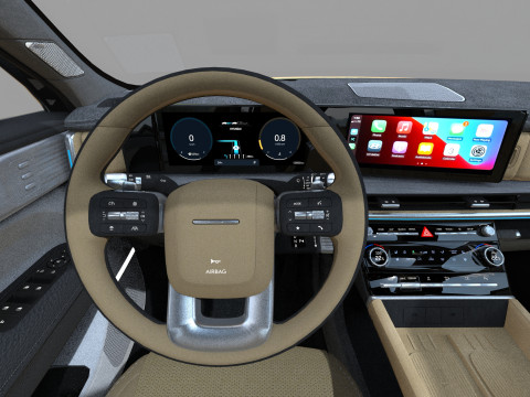 Hyundai Santa Fe Hybrid 2024 HQ interior 3D मॉडल