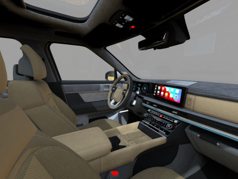 Hyundai Santa Fe Hybrid 2024 HQ interior 3D मॉडल