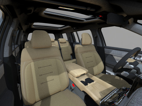 Hyundai Santa Fe Hybrid 2024 HQ interior 3D मॉडल