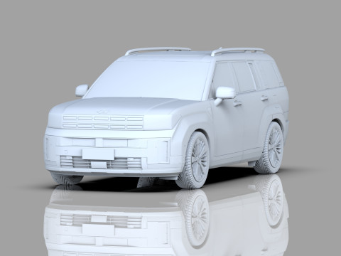 Hyundai Santa Fe Hybrid 2024 HQ interior 3D मॉडल